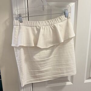 H&M Cream Mini Skirt with Ruffle Detail